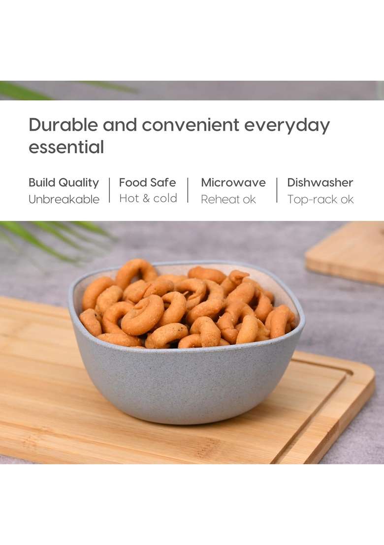 Eha Earth-Friendly Small Soup Bowls | 300 ml | 10.1 fl oz | 6-Piece Set | Microwave Safe - Indya