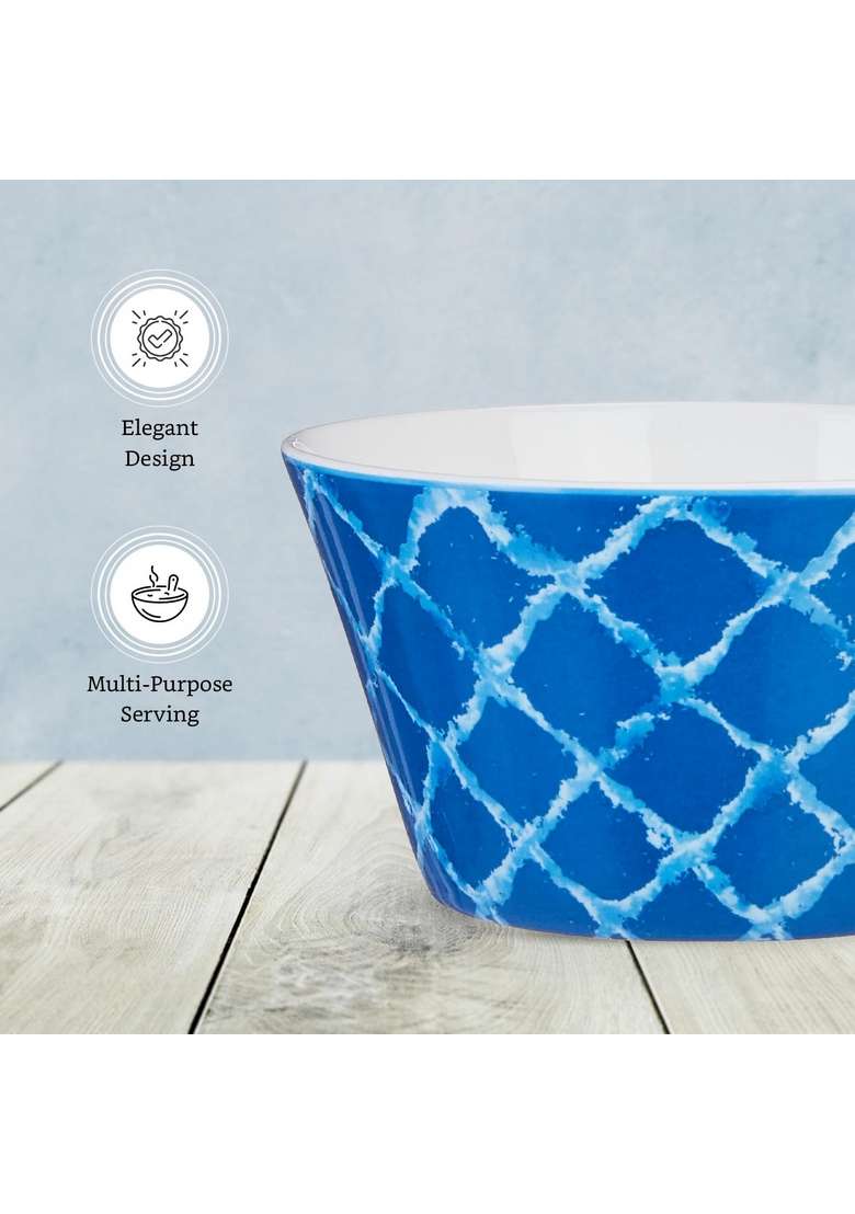 Solimo Amazon Brand Solimo Ceramic Bowl | 400 ml | 13.5 fl oz | 4-Piece Set | Dishwasher Safe | Lead Free | Microwave Safe - Indya