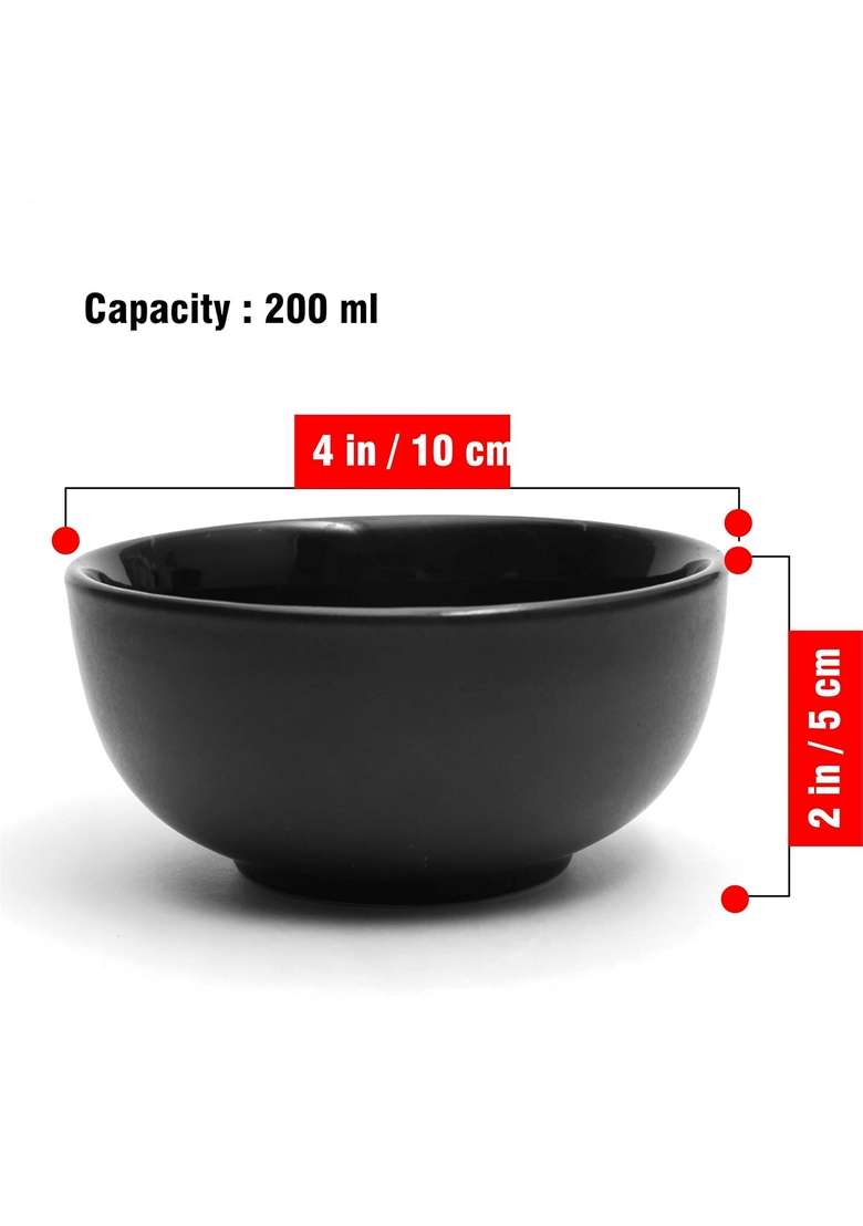 Pure Source India Periclean Ceramic Serving Bowl | 200 ml | 6.8 fl oz | 4 Inch | 6-Piece Set | Food Safe - Indya