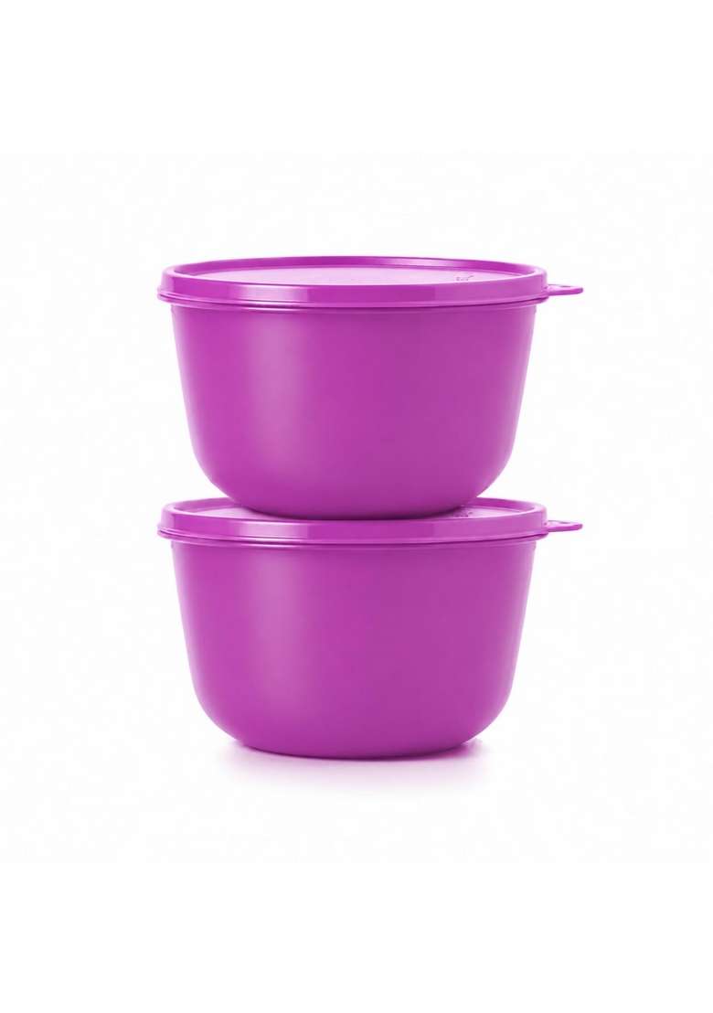 Tupperware Purple Color Plastic Ss Bowl Safe and Leak Proof Containers | 2 L | 2.1 Qt | Pack of 2 - Indya