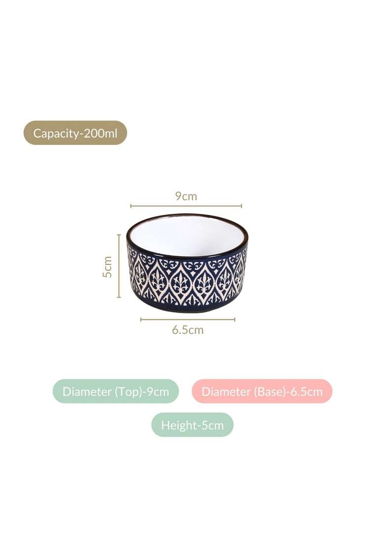 Nestasia Ceramic Bowl for Snacks | 200 ml | 6.8 fl oz | 4-Piece Set | Dishwasher Safe | Microwave Safe - Indya
