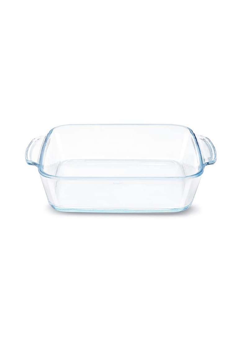 Borosil Baking and Serving Dish with Handle | 1.6 L | 1.7 Qt | Dishwasher Safe | Microwave Safe - Indya
