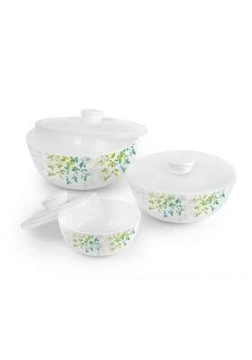 CELLO Opalware Green Orchard Mixing Bowl Set with Lids | 500 ml | 16.9 fl oz | 3-Piece Set | Dishwasher Safe | Microwave Safe | With Lid