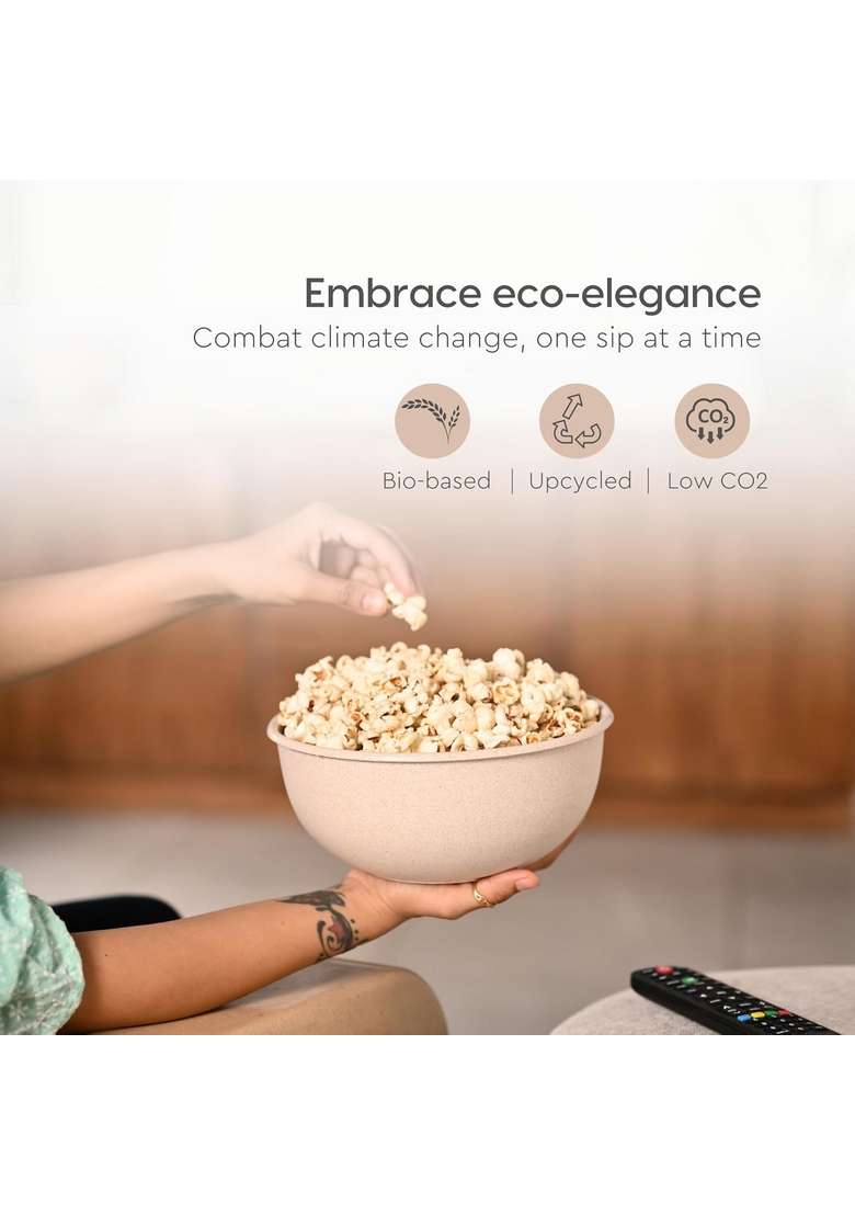 Eha Earth-Friendly Frosty Mixing Bowl for Kitchen | 1800 ml | 60.9 fl oz | 2-Piece Set | Microwave Safe - Indya