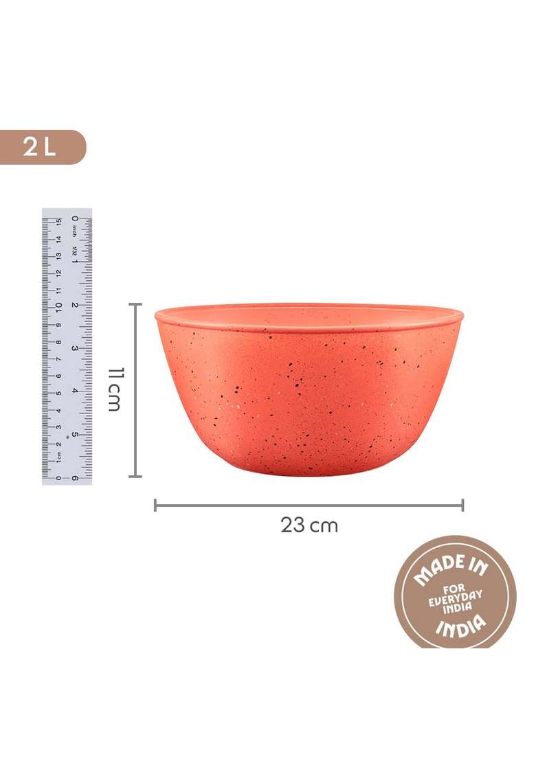 Borosil Kube Pink Serving and Mixing Bowl | 2 L | 2.1 Qt | Dishwasher Safe | Microwave Safe - Indya