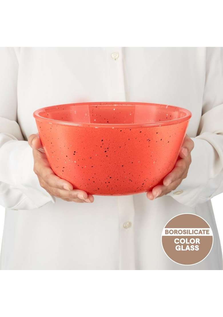 Borosil Kube Pink Serving and Mixing Bowl | 2 L | 2.1 Qt | Dishwasher Safe | Microwave Safe - Indya