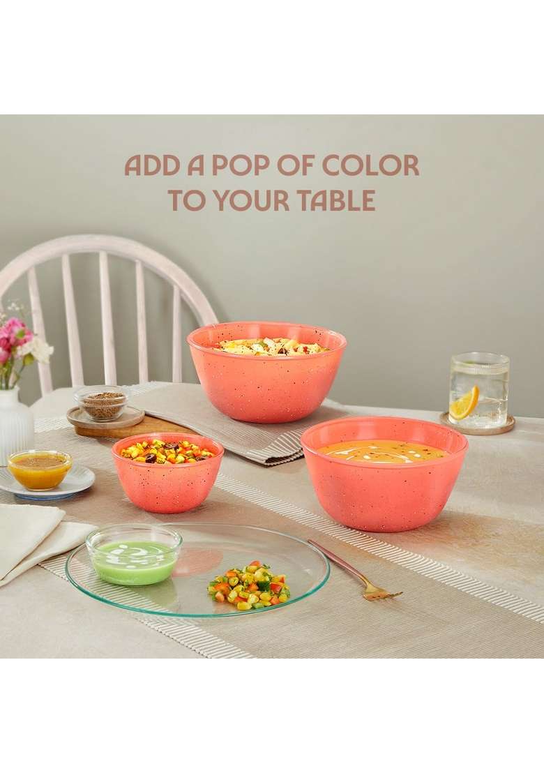 Borosil Kube Pink Serving and Mixing Bowl | 2 L | 2.1 Qt | Dishwasher Safe | Microwave Safe - Indya