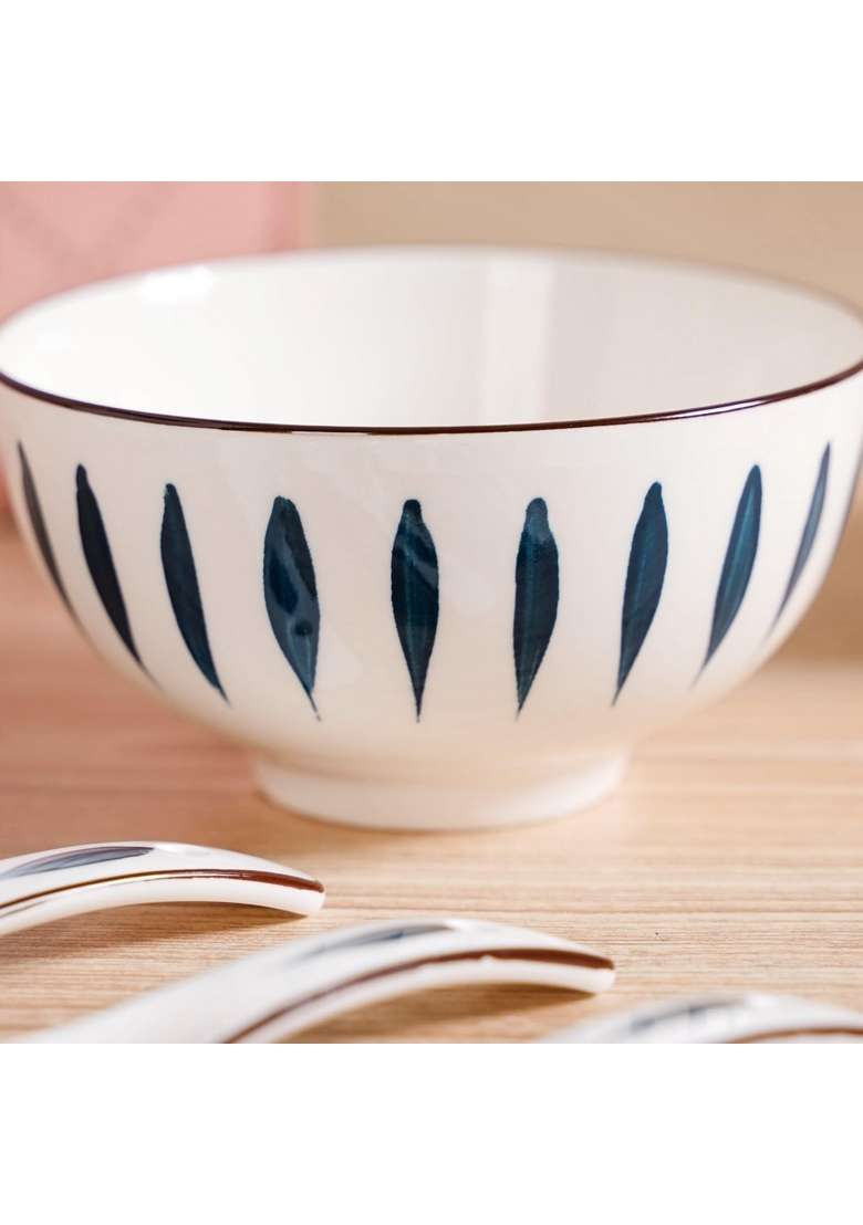 Nestasia Soup Bowl with Spoon | 350 ml | 11.8 fl oz | 4-Piece Set | Dishwasher Safe | Microwave Safe - Indya