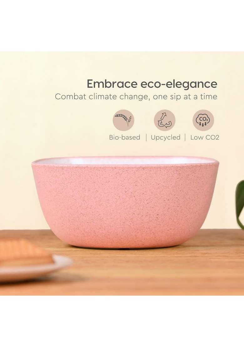 Eha Earth-Friendly Small Soup Bowl | 300 ml | 10.1 fl oz | 4-Piece Set | Microwave Safe - Indya