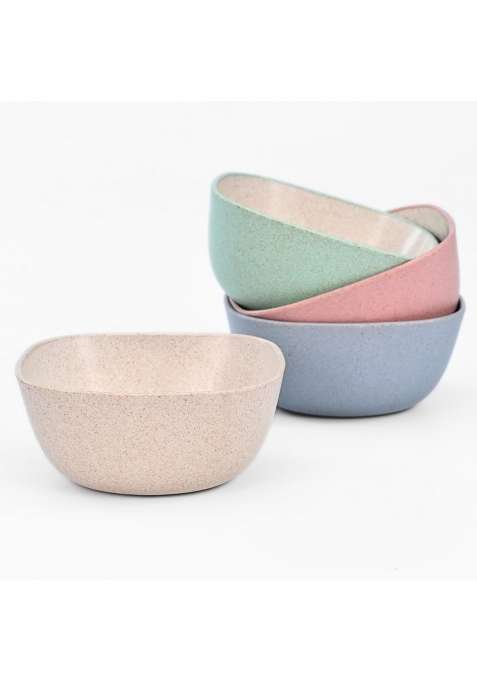 Eha Earth-Friendly Small Soup Bowl | 300 ml | 10.1 fl oz | 4-Piece Set | Microwave Safe