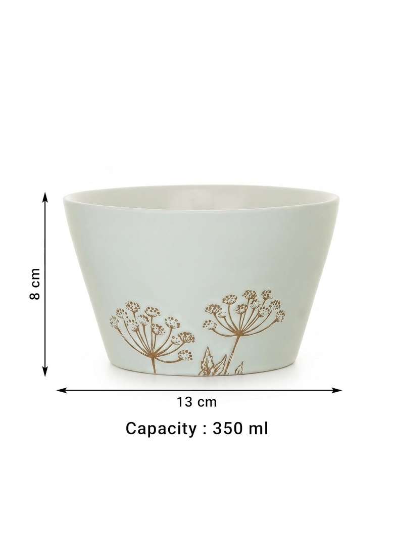 Femora Ceramic Breakfast and Cereal Bowls | 350 ml | 11.8 fl oz - Indya