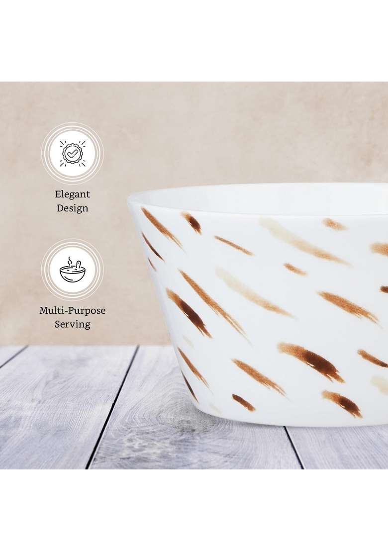 Solimo Amazon Brand Solimo Ceramic Bowl | 400 ml | 13.5 fl oz | 4-Piece Set | Dishwasher Safe | Lead Free | Microwave Safe - Indya