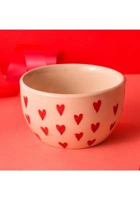QSHI Studio Cute Handmade Bowl Love Hearts | Dishwasher Safe
