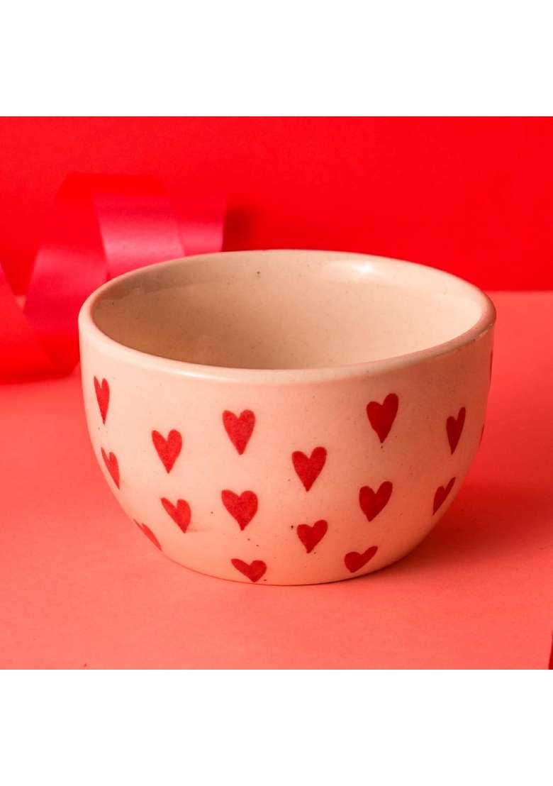 QSHI Studio Cute Handmade Bowl Love Hearts | Dishwasher Safe - Indya