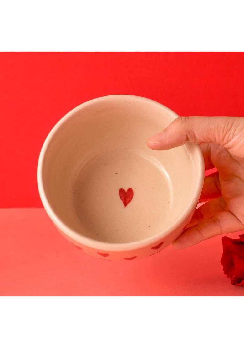 QSHI Studio Cute Handmade Bowl Love Hearts | Dishwasher Safe - Indya