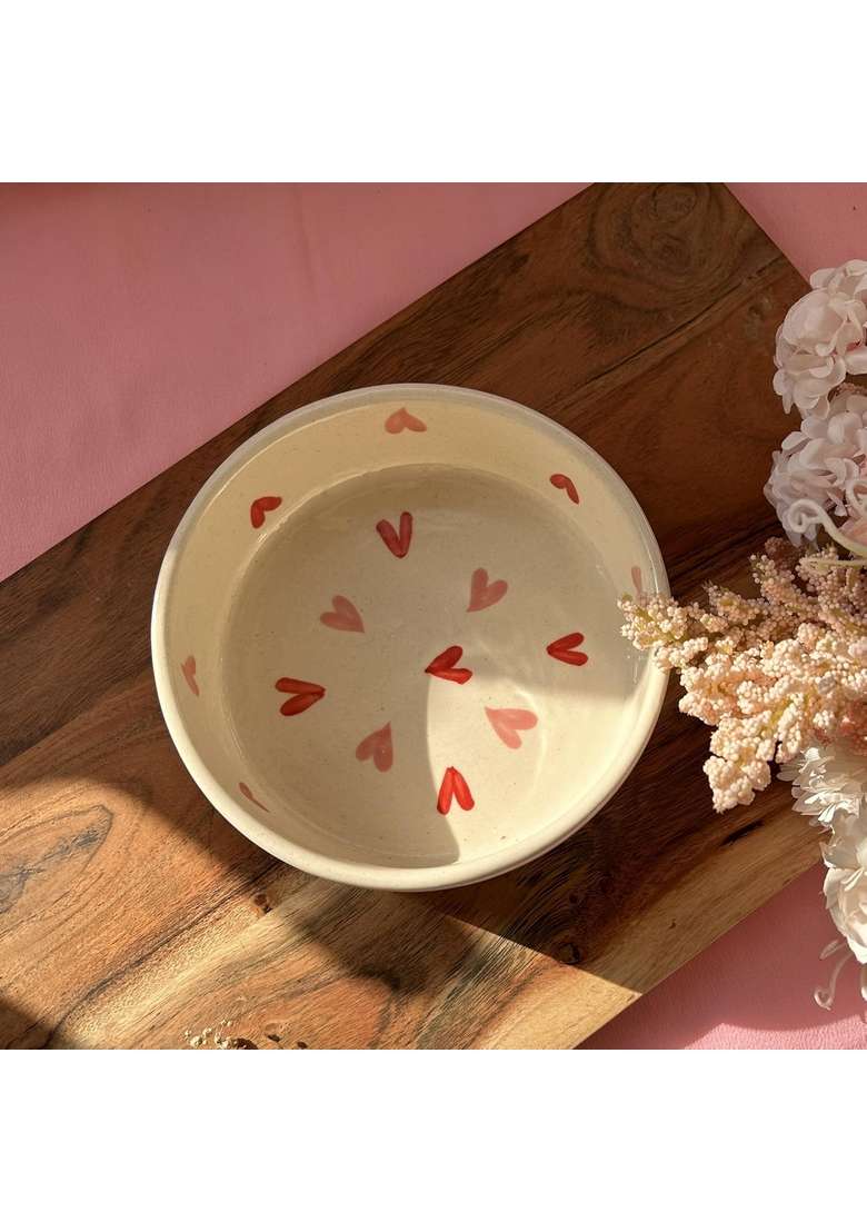 QSHI Studio Twin Heart Breakfast Bowl | Dishwasher Safe | Microwave Safe - Indya