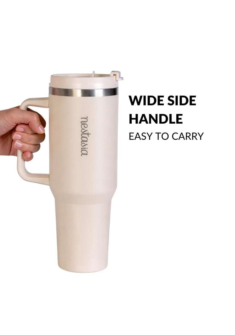 Nestasia GripSip40 Tumbler with Straw and Side Handle | 1.2 L | 1.3 Qt | Leak Proof | Insulated - Indya