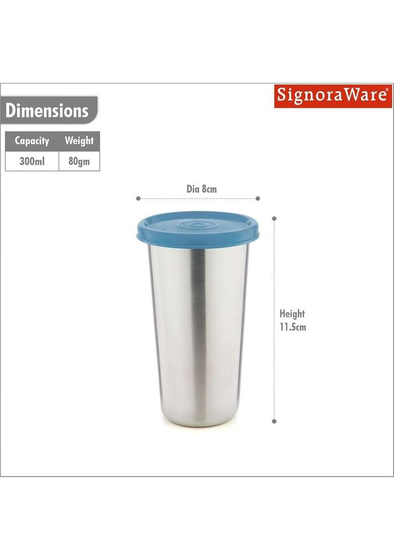 SIGNORA WARE SignoraWare Stainless Steel Mini Tumbler | 300 ml | 10.1 fl oz | Leak Proof - Indya