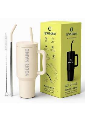 Speedex Customized Name Insulated Stainless Steel Tumbler with Handle | 1.2 L | 1.3 Qt | Leak Proof