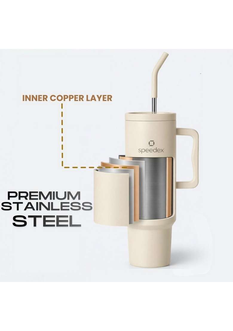Speedex Customized Name Insulated Stainless Steel Tumbler with Handle | 1.2 L | 1.3 Qt | Leak Proof - Indya