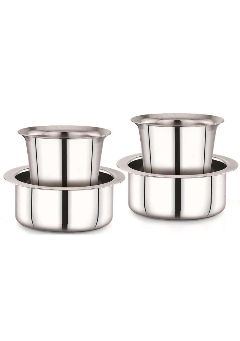 KC Stainless Steel Dabara Set | 200 ml | 6.8 fl oz | 2-Piece Set - Indya