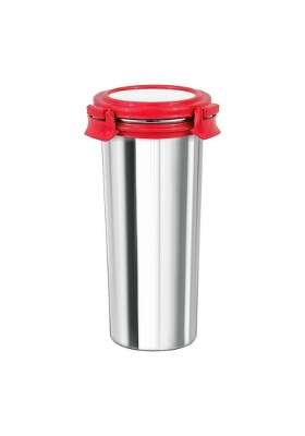 SIGNORA WARE Signoraware Lock N Store Stainless Steel Round Tumbler | 500 ml | 16.9 fl oz | Leak Proof