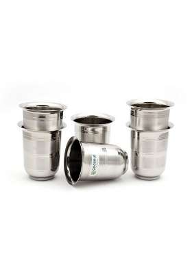 coconut Stainless Steel Multicolour Water Glass Tumbler Set | 250 ml | 8.5 fl oz | 6-Piece Set