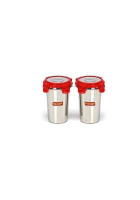 Sumeet Stainless Steel Airtight | 400 ml | 13.5 fl oz | 8 cm | 3.1 Inch | 2-Piece Set | Leak Proof | With Lid