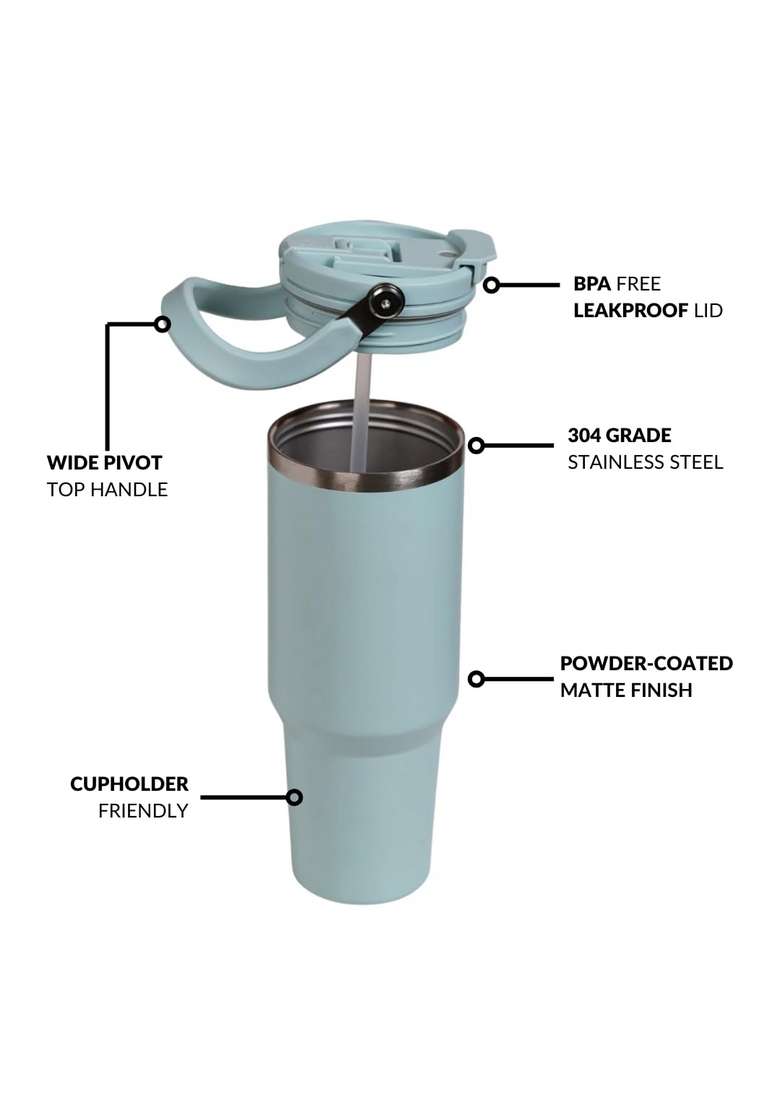 Nestasia PickSip40 Tumbler with Straw and Top Handle | 1.2 L | 1.3 Qt | Leak Proof | Insulated - Indya