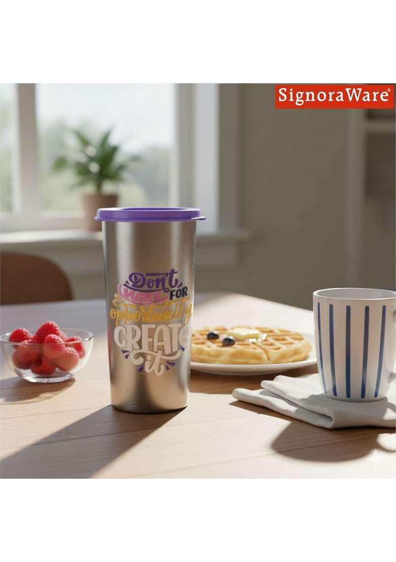 SIGNORA WARE SignoraWare Jumbo Stainless Steel Tumbler | 500 ml | 16.9 fl oz | Leak Proof - Indya