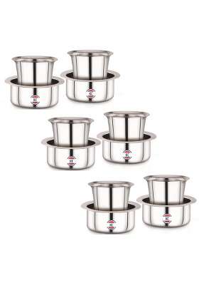 KC Stainless Steel Dabara Set | 200 ml | 6.8 fl oz | 6-Piece Set