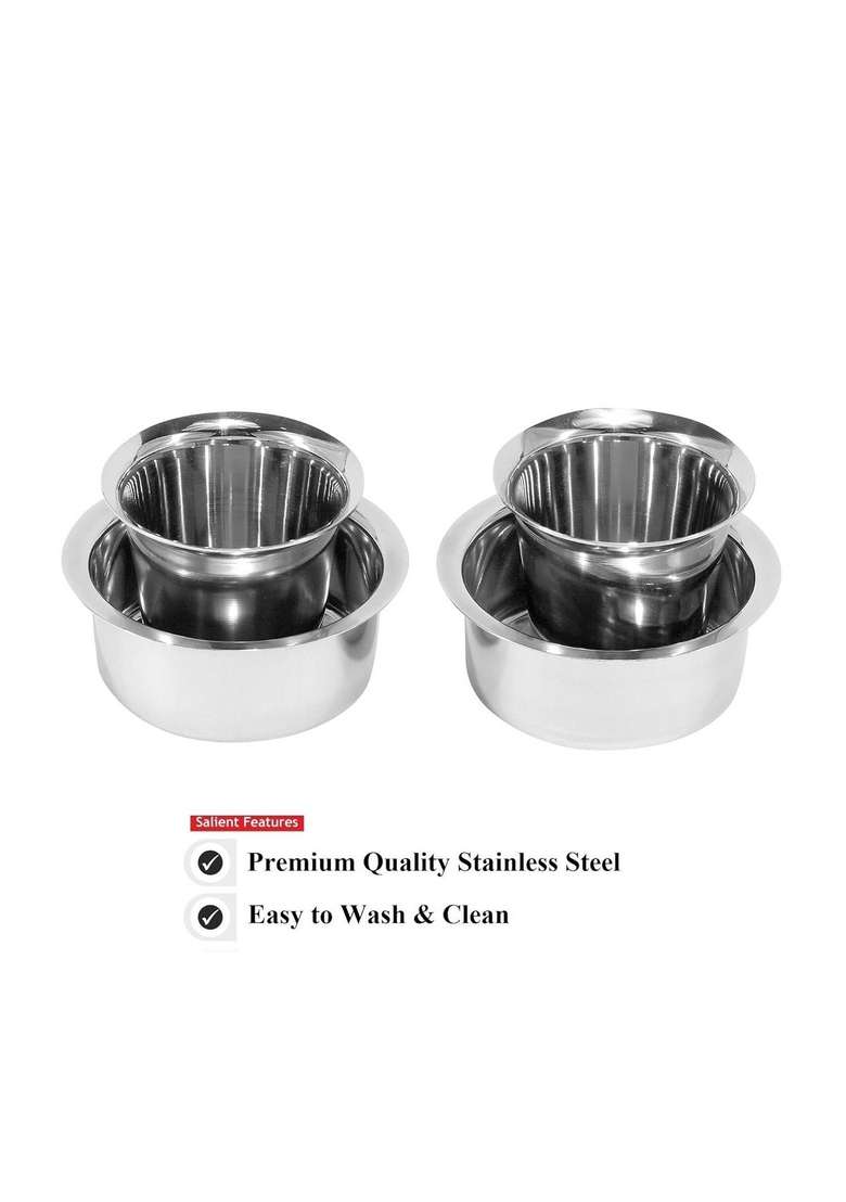 KC Stainless Steel Dabara Set | 200 ml | 6.8 fl oz | 6-Piece Set - Indya