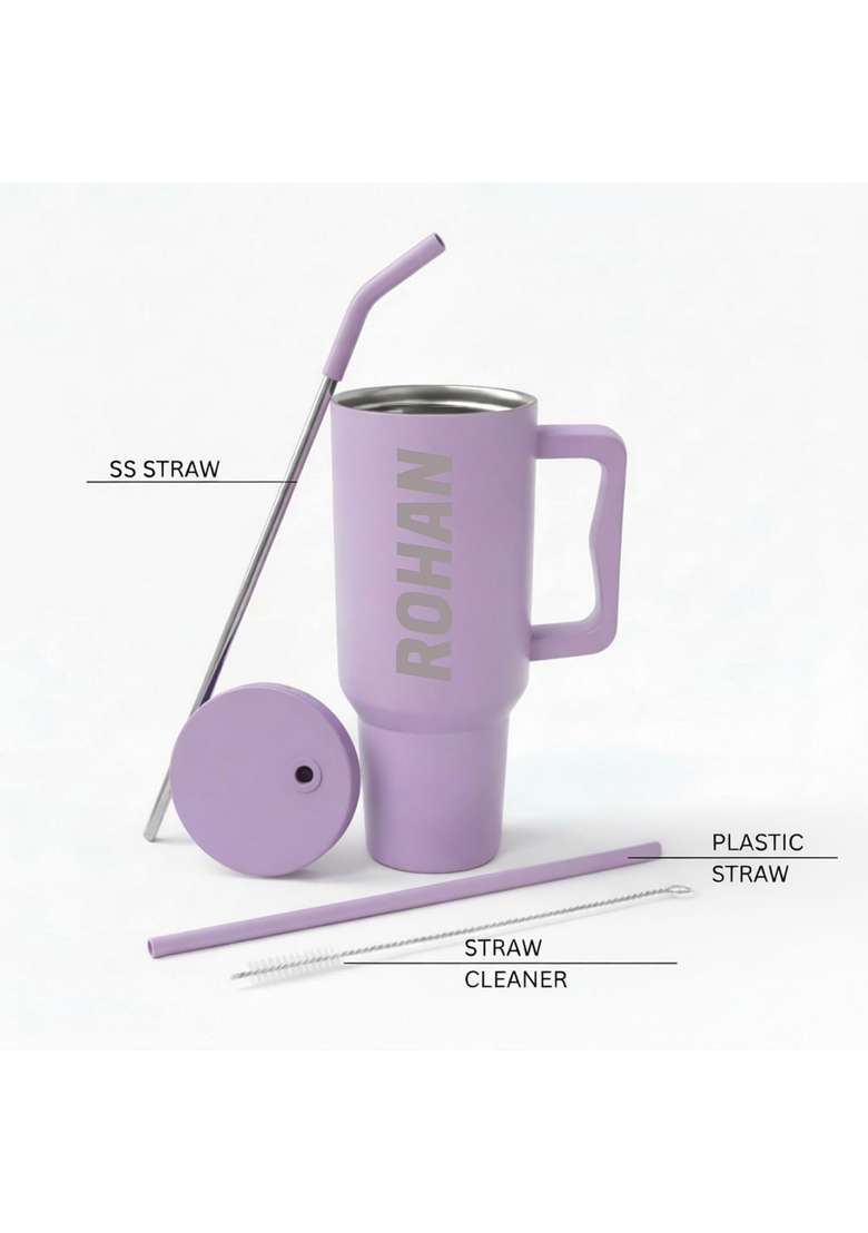 Speedex Customized Name Insulated Stainless Steel Tumbler with Handle | 1.2 L | 1.3 Qt | Leak Proof - Indya
