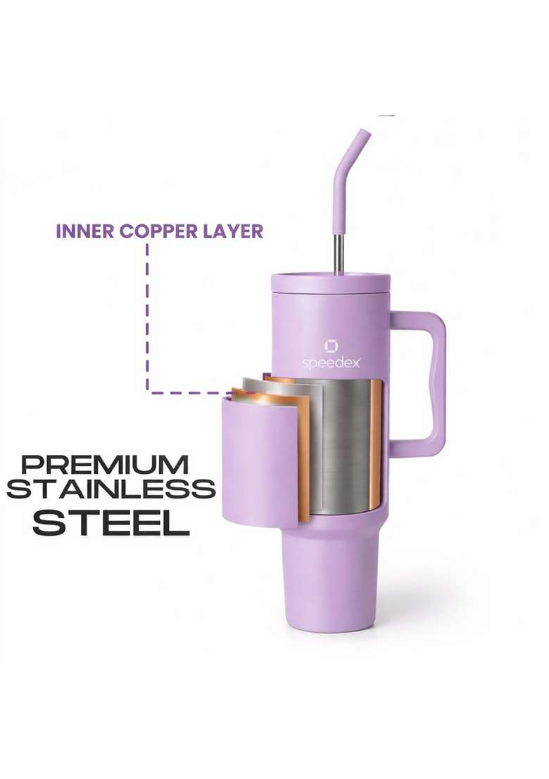 Speedex Customized Name Insulated Stainless Steel Tumbler with Handle | 1.2 L | 1.3 Qt | Leak Proof - Indya