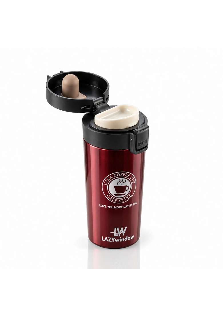 LAZYwindow Stainless Steel Coffee Mug | 400 ml | 13.5 fl oz | Leak Proof | Insulated - Indya
