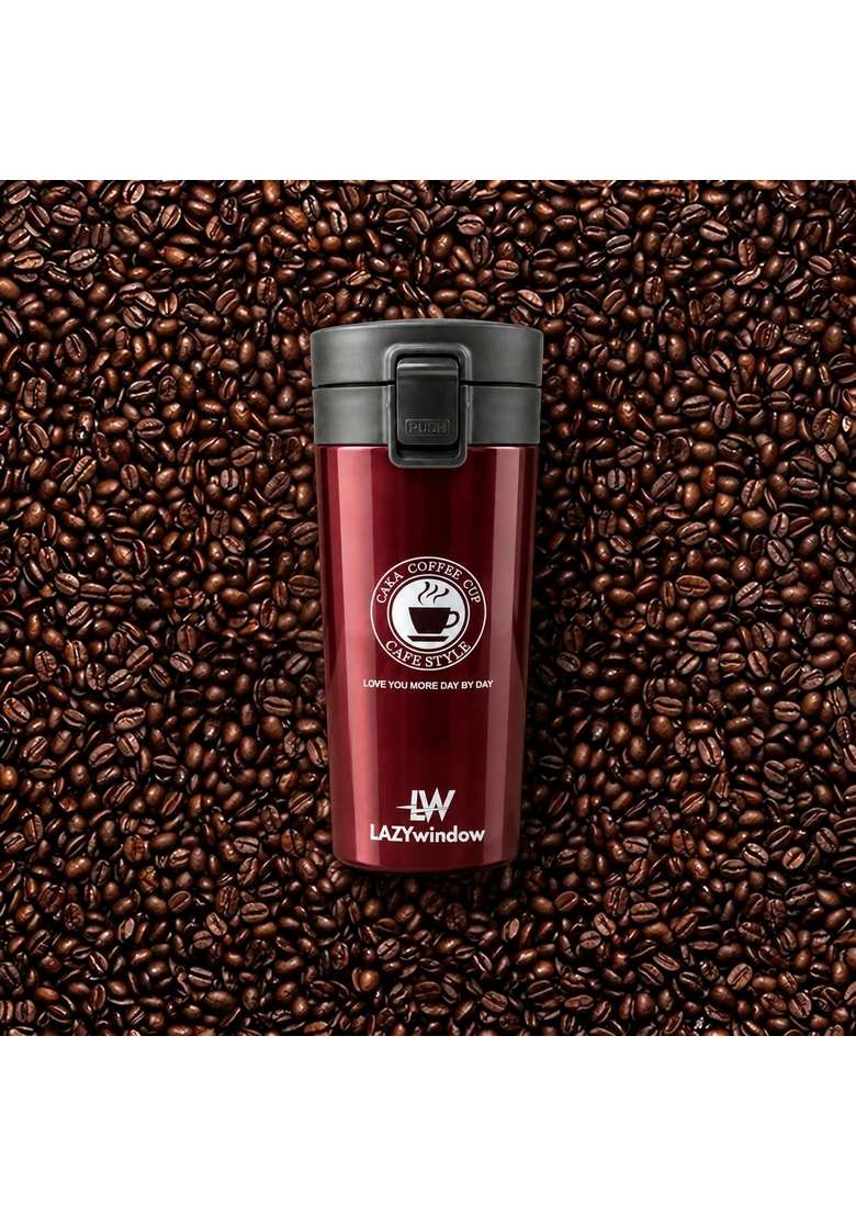 LAZYwindow Stainless Steel Coffee Mug | 400 ml | 13.5 fl oz | Leak Proof | Insulated - Indya