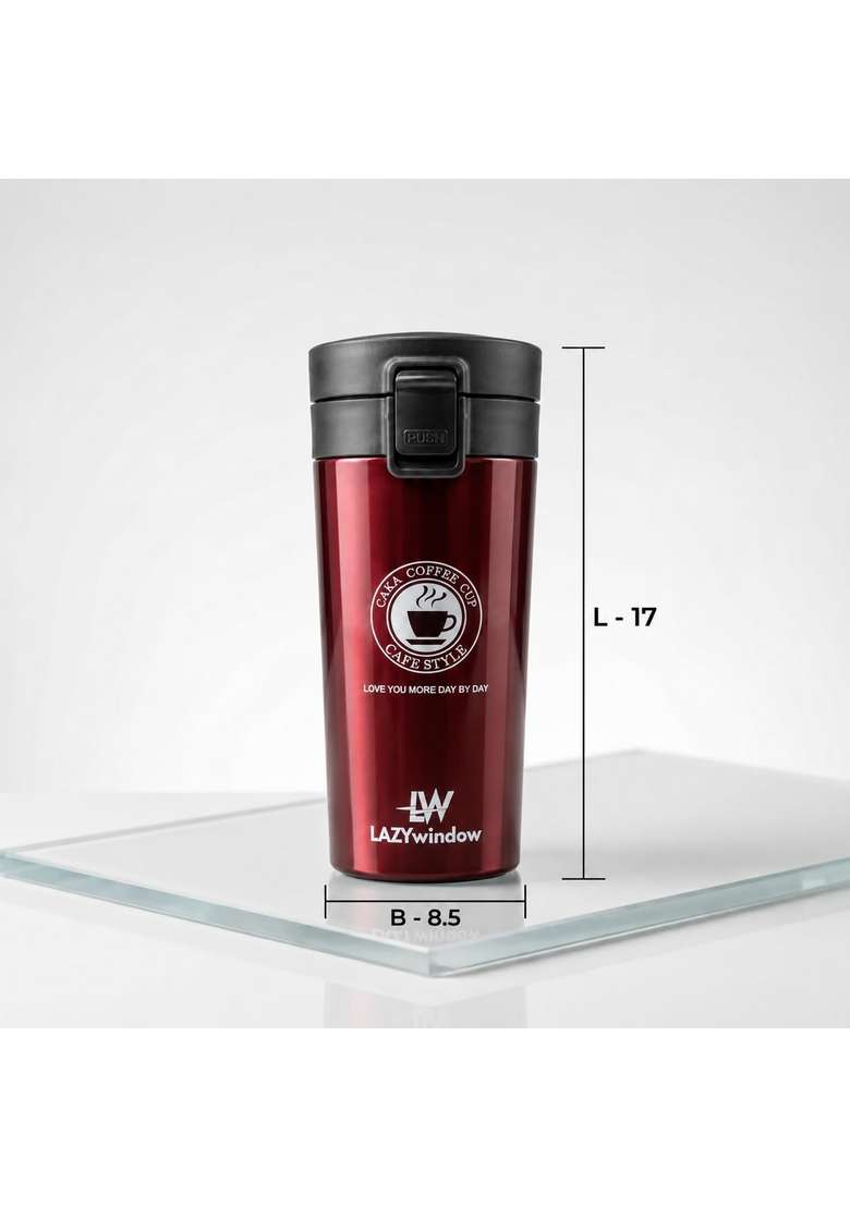 LAZYwindow Stainless Steel Coffee Mug | 400 ml | 13.5 fl oz | Leak Proof | Insulated - Indya