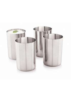 neelam Stainless Steel Glass Set | 300 ml | 10.1 fl oz | 4-Piece Set