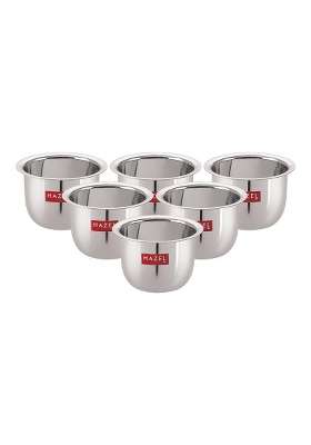 HAZEL Stainless Steel Tea Glasses Mini Traditional Design Coffee Milk Serving Glass | 100 ml | 3.4 fl oz | 8 cm | 3.1 Inch | 6-Piece Set