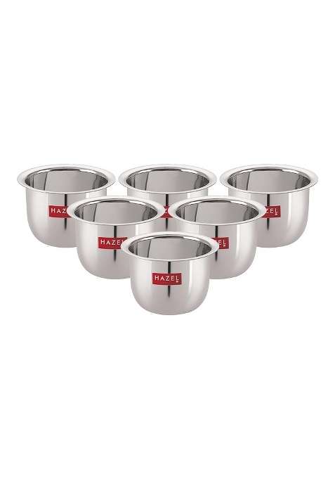 HAZEL Stainless Steel Tea Glasses Mini Traditional Design Coffee Milk Serving Glass | 100 ml | 3.4 fl oz | 8 cm | 3.1 Inch | 6-Piece Set