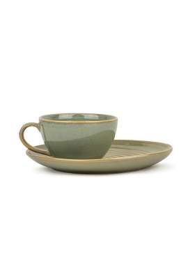 Shay Coffee Cup Saucer Set | 250 ml | 8.5 fl oz | Microwave Safe