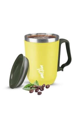 MILTON Cool Touch Coastal Coffee Mug 350 Double Walled Inner Stainless Steel Tea Mug | 300 ml | 10.1 fl oz