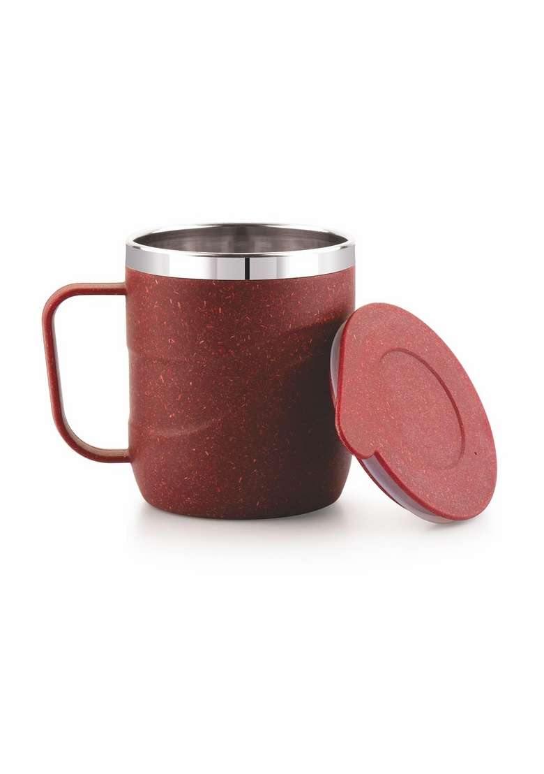 ATTRO Brew Mug Stainless Steel Inner with Eco Friendly Outer Body | 300 ml | 10.1 fl oz | Microwave Safe - Indya