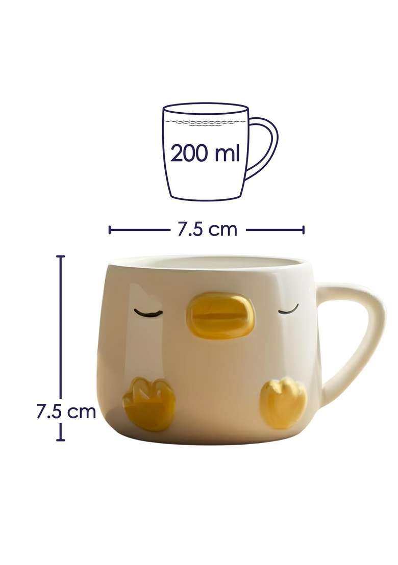 Femora Cute Ceramic Duck Face Coffee Mug | 350 ml | 11.8 fl oz - Indya