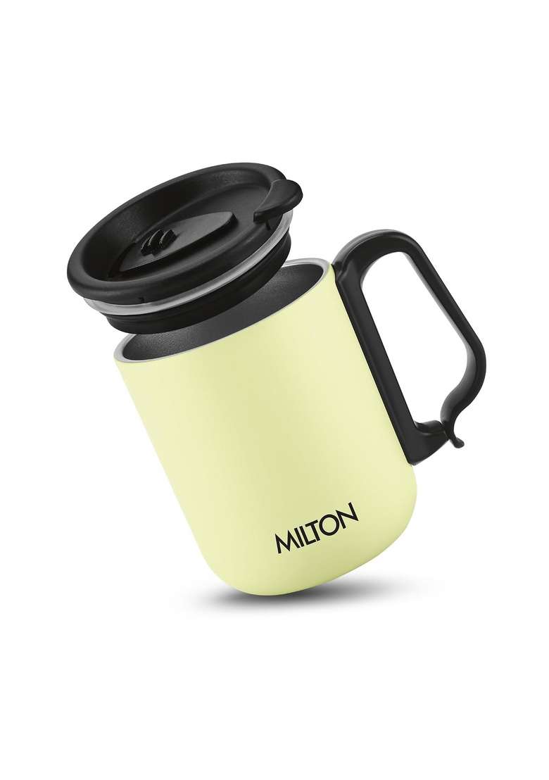 MILTON Harbor Coffee Mug 300 Double Walled Non | 300 ml | 10.1 fl oz | Insulated | With Lid - Indya