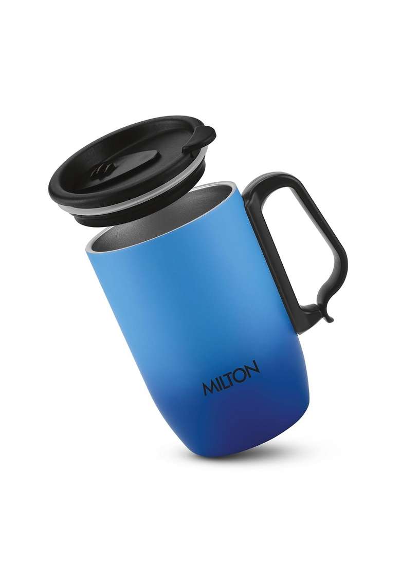 MILTON Horizon Coffee Mug 350 Double Walled Non | 350 ml | 11.8 fl oz | Insulated | With Lid - Indya