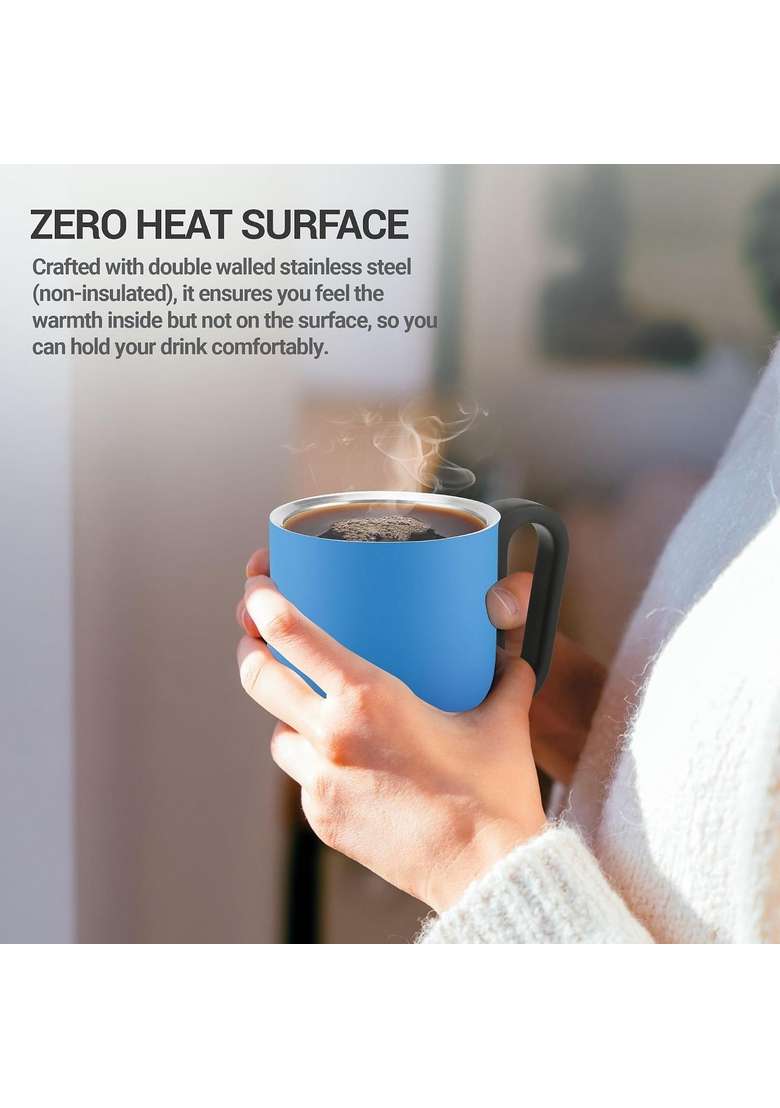 MILTON Horizon Coffee Mug 350 Double Walled Non | 350 ml | 11.8 fl oz | Insulated | With Lid - Indya