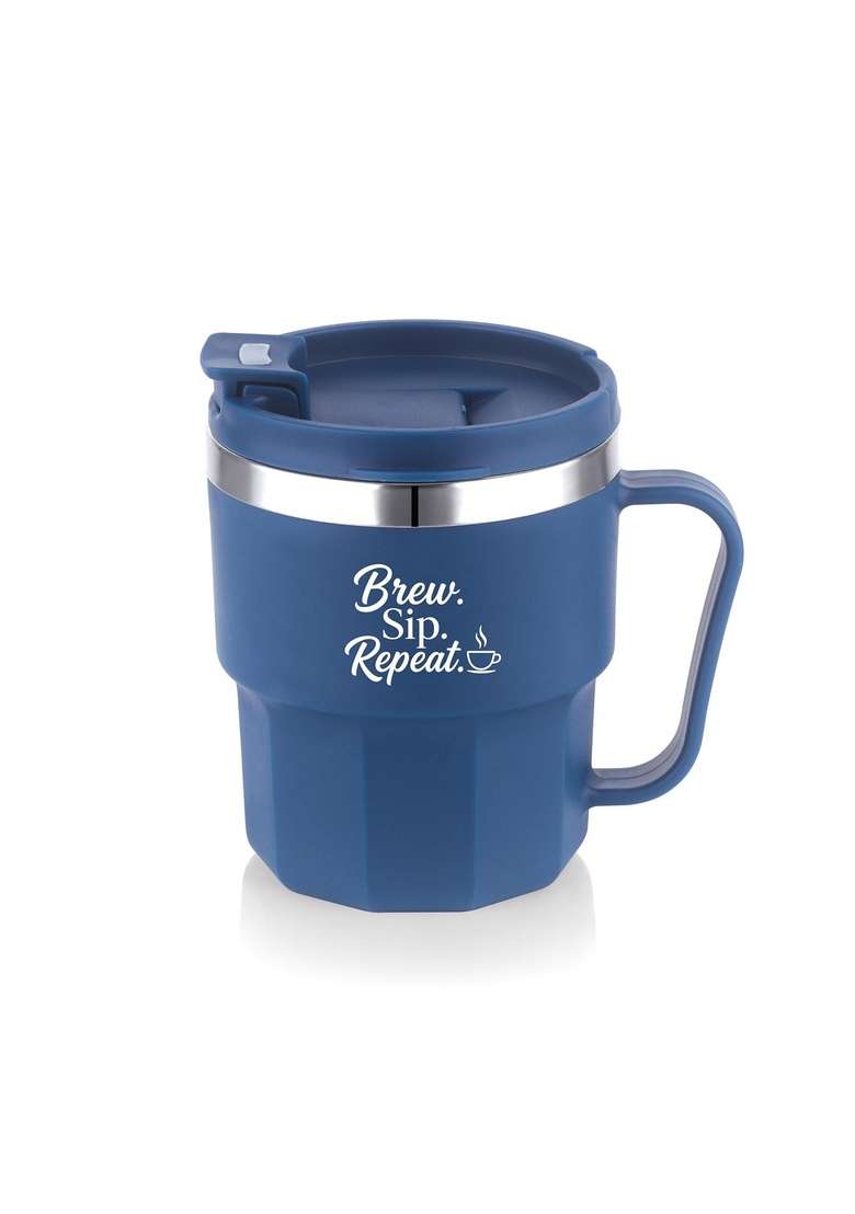 ATTRO Sipzo Double Wall Inner Steel Coffee Mug | 350 ml | 11.8 fl oz | BPA Free | Microwave Safe | Leak Proof | Food Safe - Indya