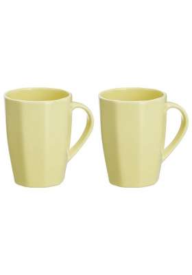 Solimo Amazon Brand Solimo Ceramic Coffee Mugs | 380 ml | 12.8 fl oz | 2-Piece Set | Microwave Safe | Food Safe