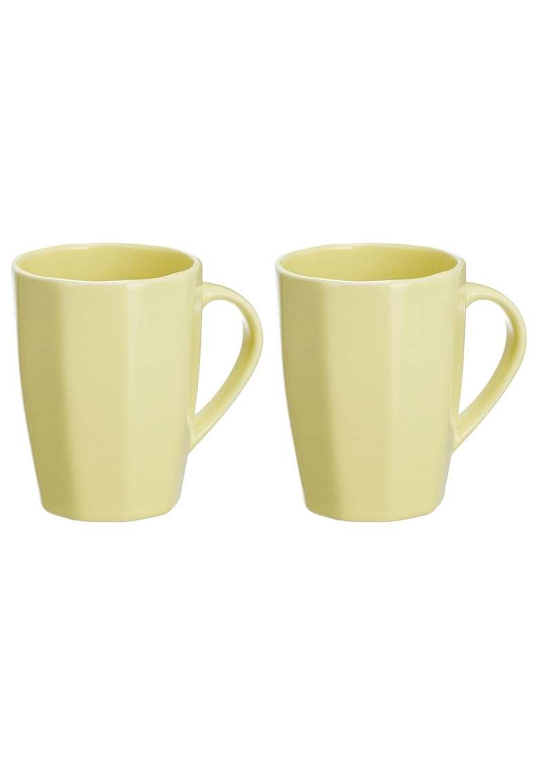 Solimo Amazon Brand Solimo Ceramic Coffee Mugs | 380 ml | 12.8 fl oz | 2-Piece Set | Microwave Safe | Food Safe - Indya